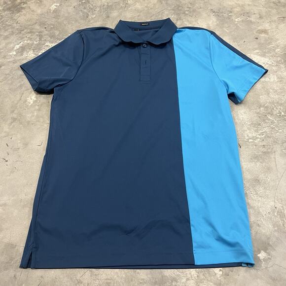 J.Lindeberg Men’s Regular Fit Polo Shirt Short Sleeve Blue Golf Size Large L - Picture 1 of 7